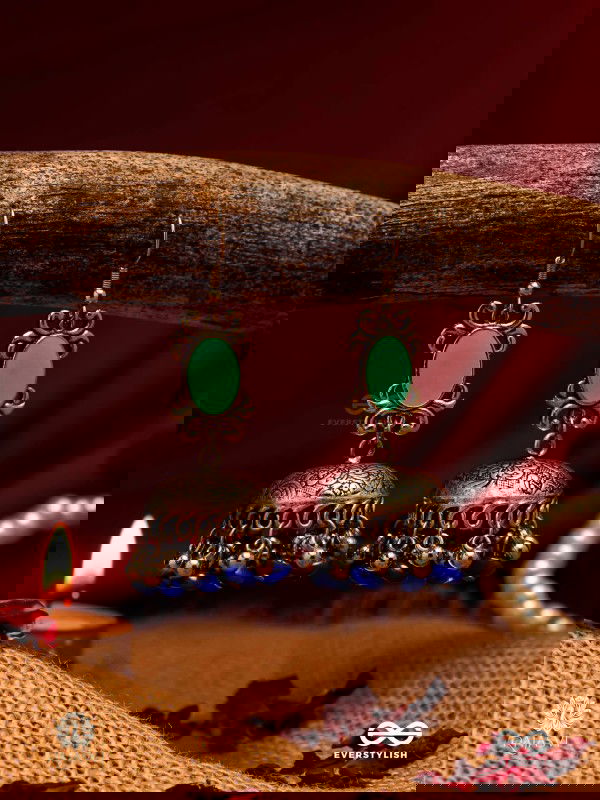 INDIGO DRIZZLE - STATEMENT DOME EARRING