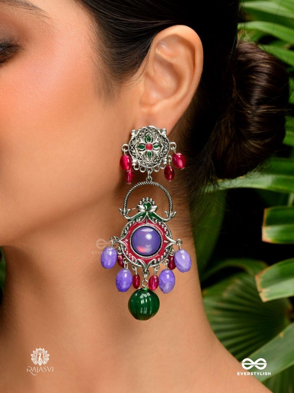 MANDALA BLOOM - ARTISTIC FOLK OXIDISED EARRING