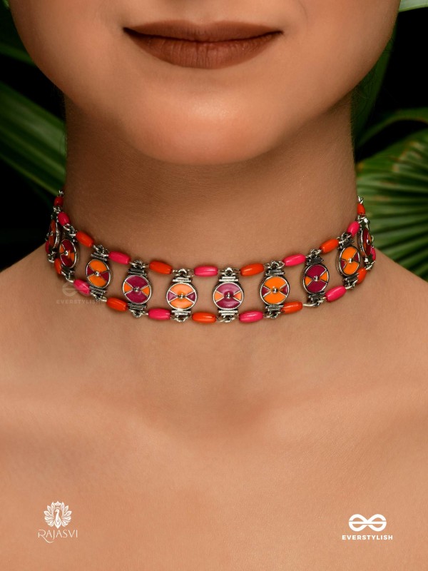 GULAAL GRID – COLOURED ENAMELLED CHOKER