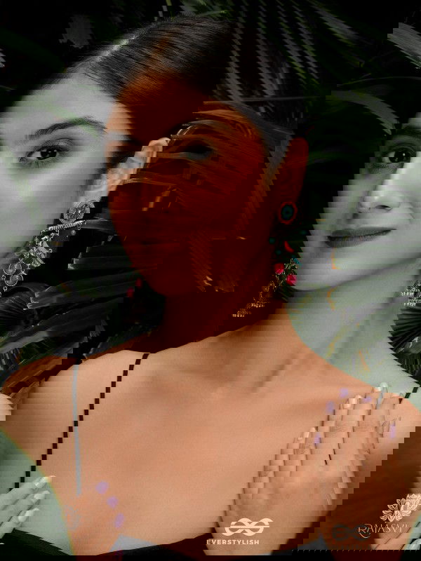 CHIRPY BEATS - QUIRKY ENAMELLED OXIDISED EARRINGS