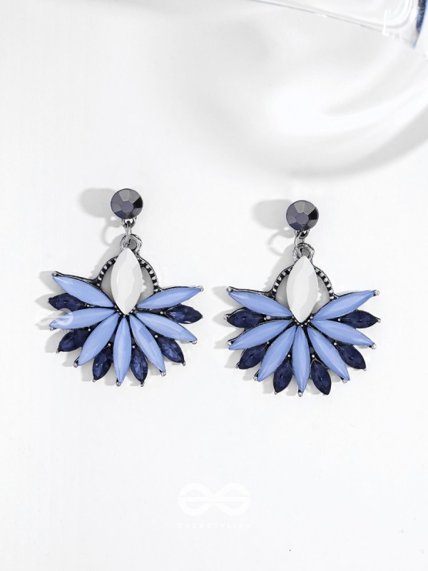 Flower Power Scintillating Blue Earrings