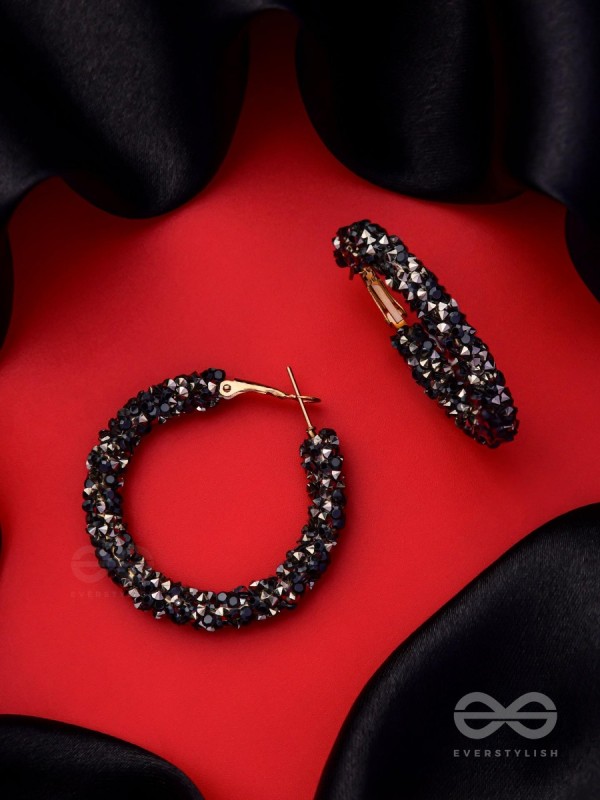 THE PARTY POPPERS ILLUMINATING STATEMENT HOOPS - Black