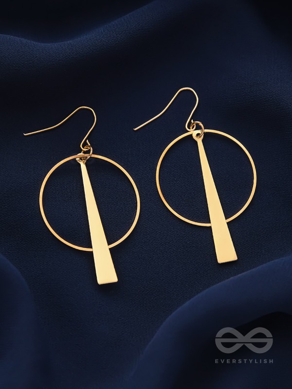 The Glittering Golden Geometric  Statement Earrings