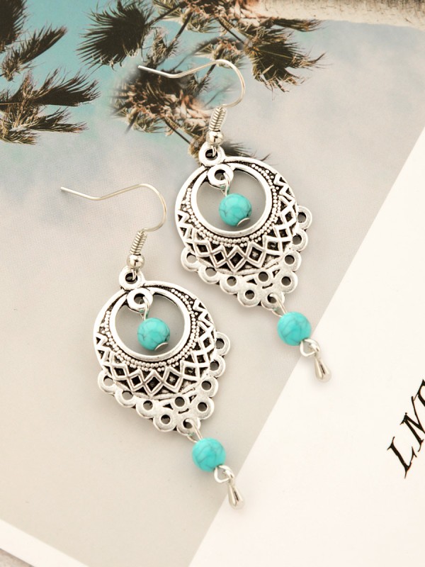 A Touch of Turquoise - Oxidised Boho Earrings