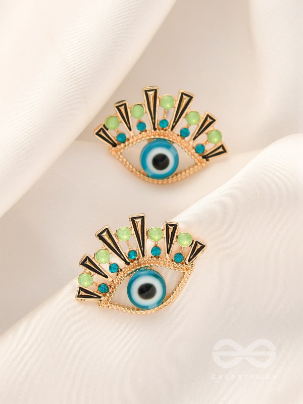 The Evil-Eye Protector Bedazzled Stud Earrings