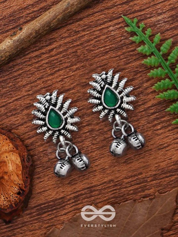 The Flared Droplet Studs (Emerald Green) - The Melodious Ghungroo Collection
