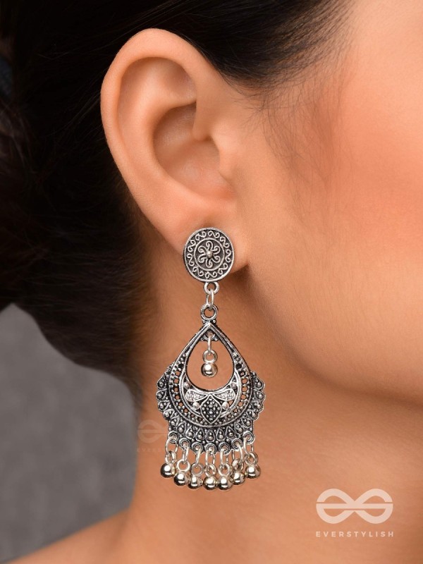 The Ethnic Intricate Delight - Oxidised Boho Earrings
