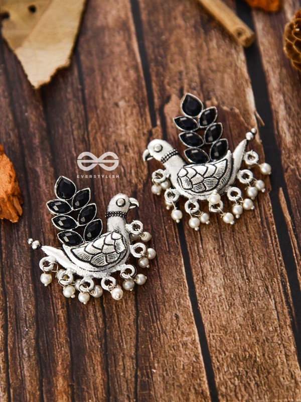 The Embellished Parrots(Onyx Black) - Embellished Oxidised Collection