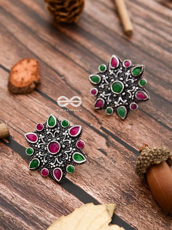 The Starry Diva Earrings - Mulitcolour - The Embellished Oxidised Collection