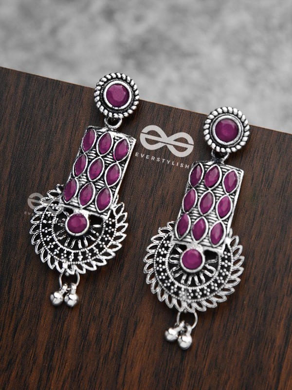 The Studded Artistry - Ruby Red - The Embellished Oxidised Collection