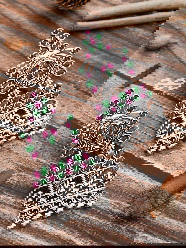 A Royal Delight - Ruby-Emerald Multicolour - The Embellished Oxidised Collection