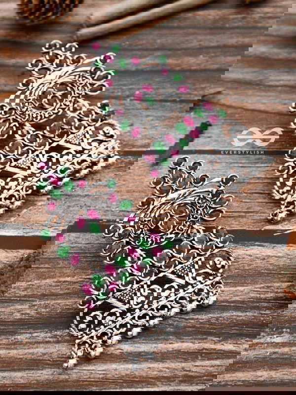 A Royal Delight - Ruby-Emerald Multicolour - The Embellished Oxidised Collection