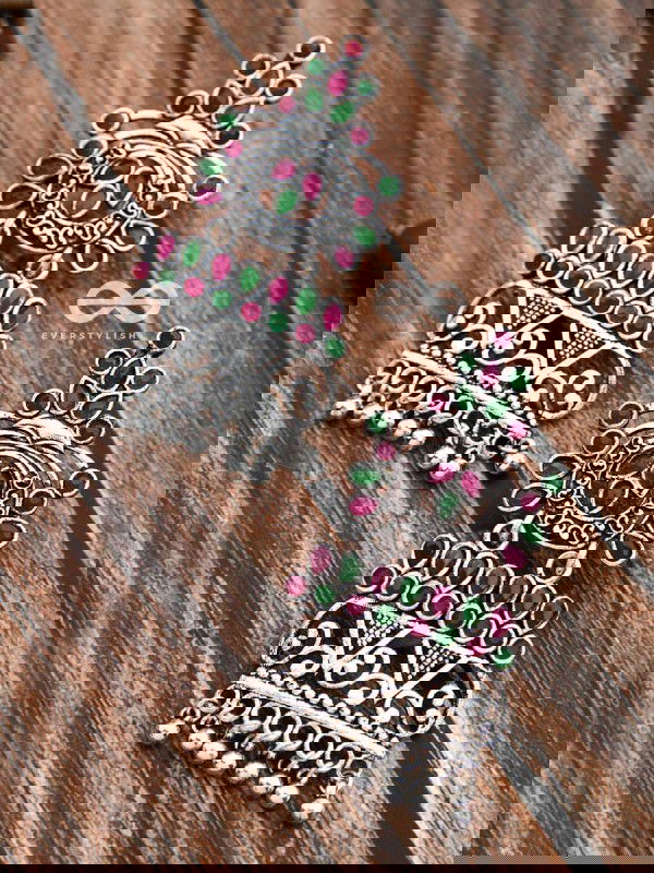 A Royal Delight - Ruby-Emerald Multicolour - The Embellished Oxidised Collection