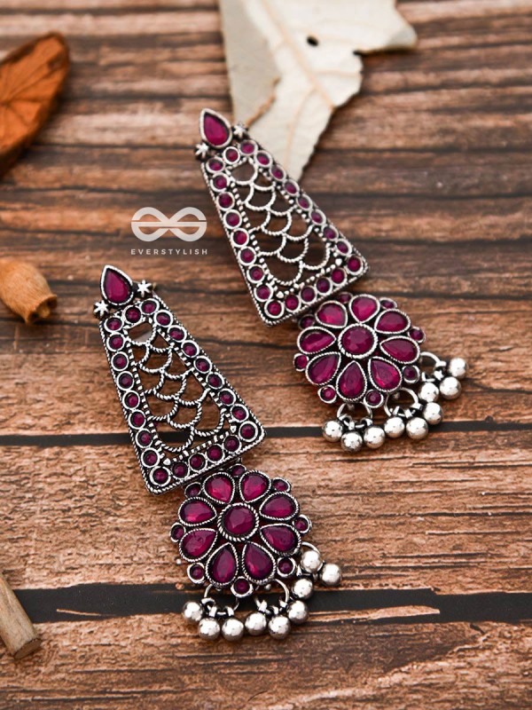 The Elegant Jaw Droppers - Ruby Red - The Embellished Oxidised Collection