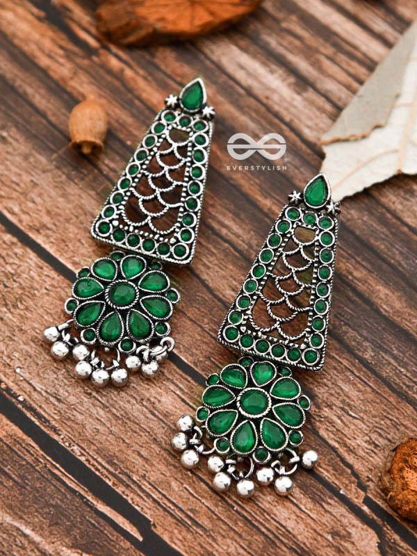 The Elegant Jaw Droppers - Emerald Green - The Embellished Oxidised Collection