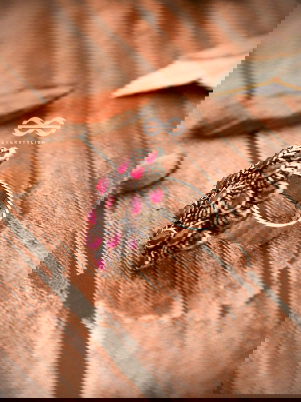 The Charlize Ring (Adjustable) - Ruby Red - The Embellished Oxidised Collection