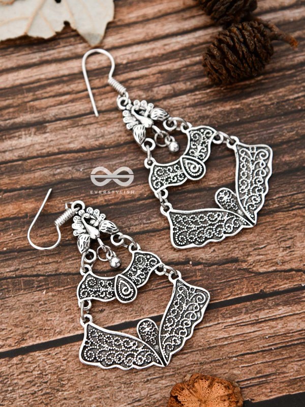 The Oxidised Dangler Collection - The Layered Peacock Motifs