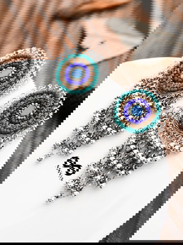 The Beaded Intricate Mesh - The Oxidised Boho Collection