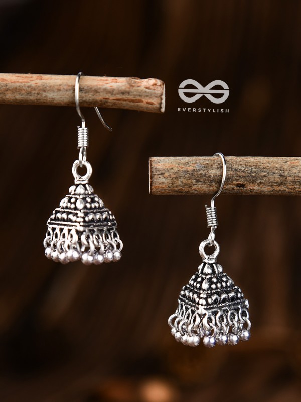 The Cute Little Pyramid Jhumkis- Tiny Trinket Earrings