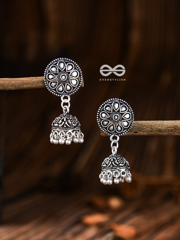 Little Circular Intricate Jhumkis - Tiny Trinket Earrings