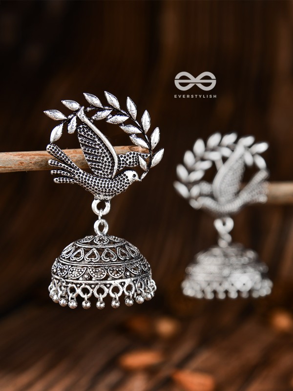 The Messengers of Peace Oxidised Love Jhumkis