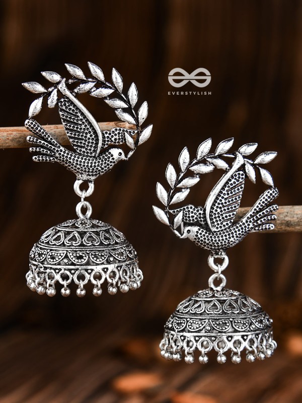 The Messengers of Peace Oxidised Love Jhumkis