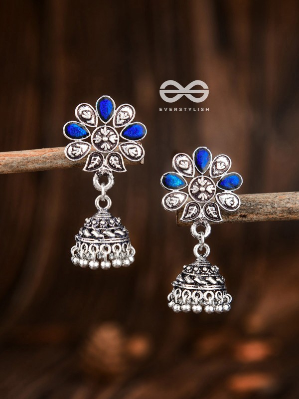 The Enamelled Floral Artwork ( Royal Blue) - The Embellished Oxidised Collection