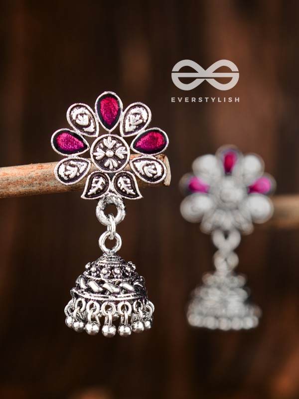 The Enamelled Floral Artwork (Ruby Red) - The Embellished Oxidised Collection