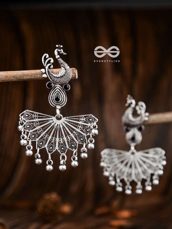 The Fabulous Fanning Peacock (Onyx Black) - Embellished Oxidised Collection