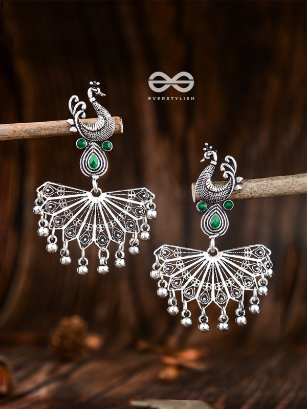 The Fabulous Fanning Peacock (Emerald Green) - Embellished Oxidised Collection