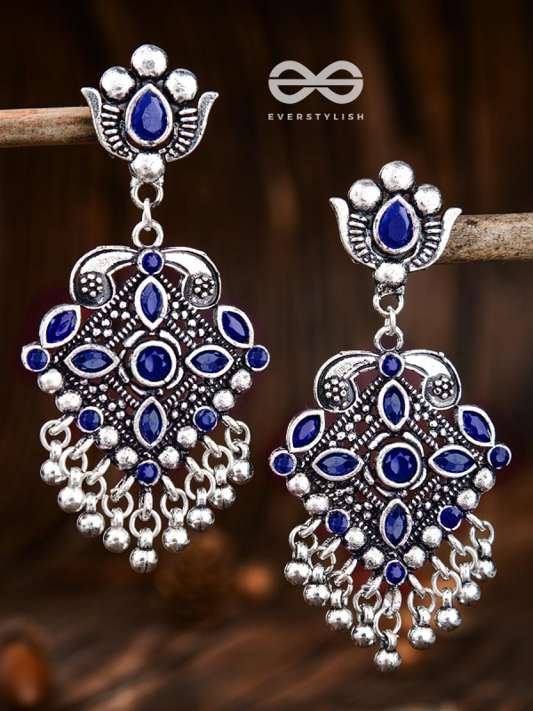 The Geometric Statement Makers (Sapphire Blue) - Embellished Oxidised Collection
