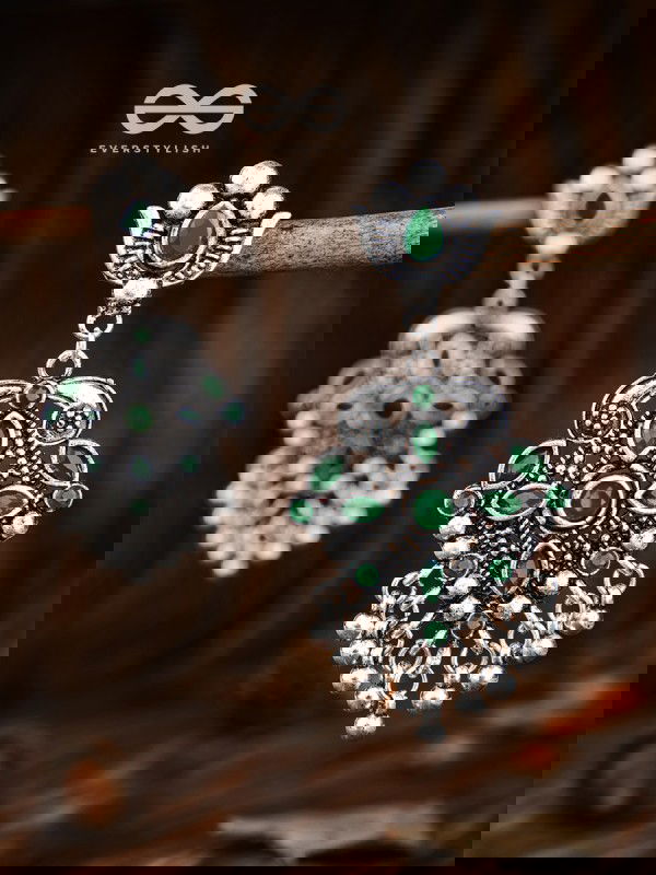 The Geometric Statement Makers (Emerald-Green) - Embellished Oxidised Collection