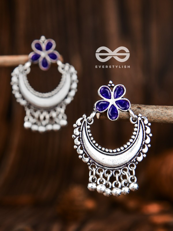The Floral Moon - Sapphire Blue - The Embellished Oxidised Collection