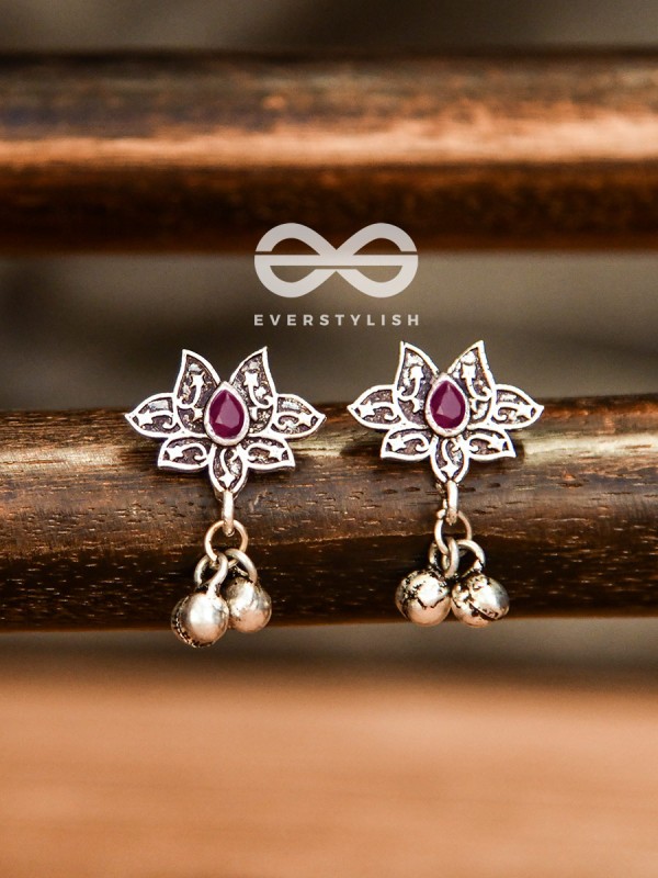 The Embellished Lotus (Ruby Red) - The Melodious Ghungroo Collection
