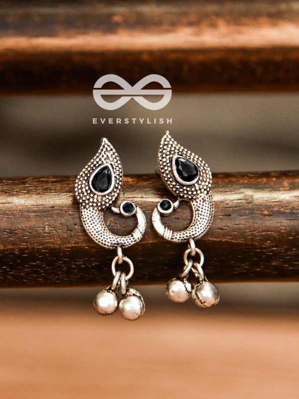 The Vintage Peacocks (Onyx Black) - The Melodious Ghungroo Collection