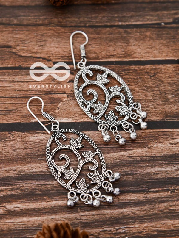 The Vintage Leaf Artwork - Oxidised Boho Earrings