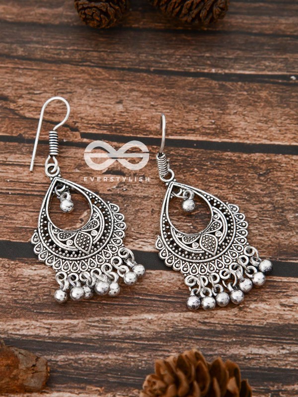 The Intricate Drop Motifs - Oxidised Boho Earrings