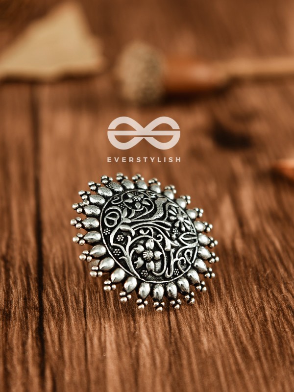 The Nature Connect - Oxidised Boho Ring