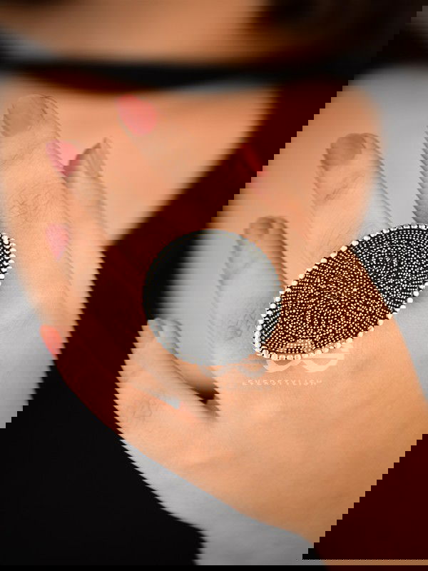 The Geometric Mesh - Oxidised Boho Ring