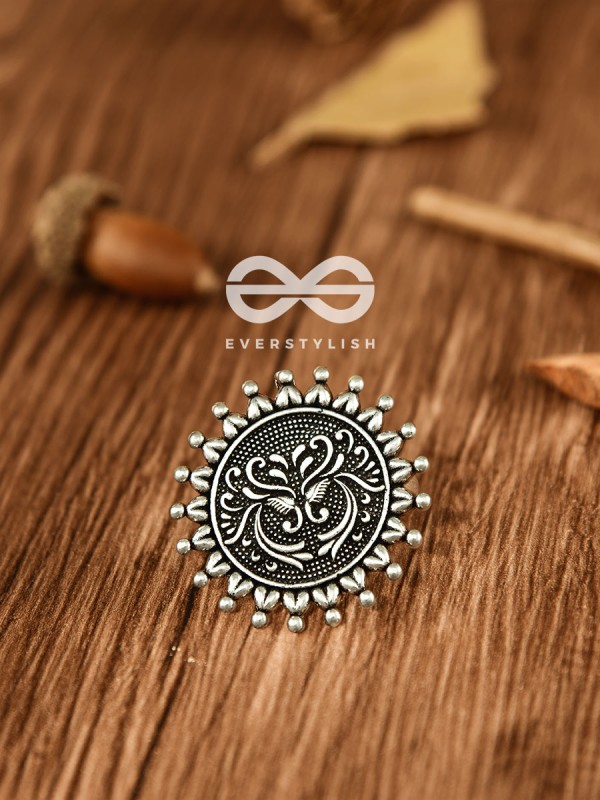The Vintage Artistic Sun - Oxidised Boho Ring