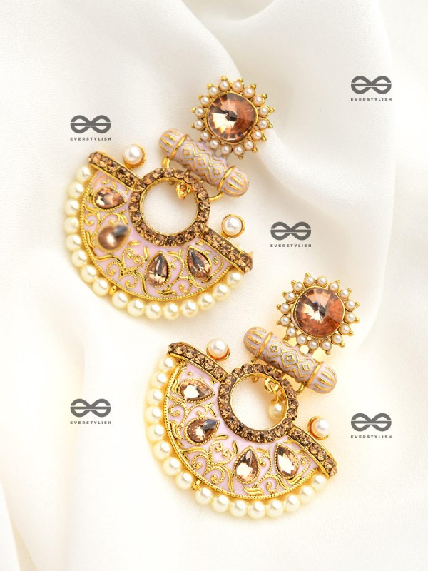 The Marvellous Meenakari Collection - Mehr Earrings - Pink