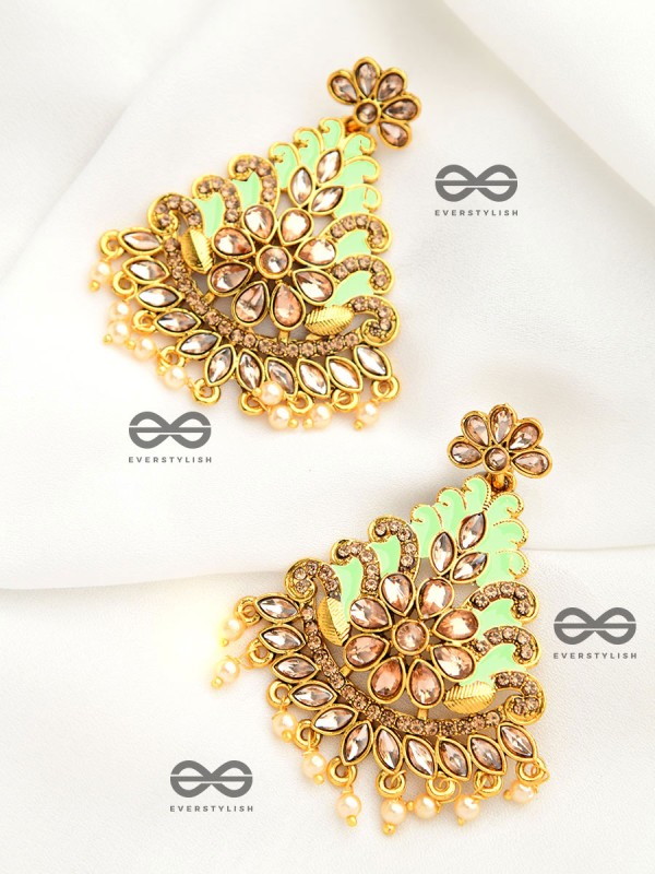The Marvellous Meenakari Collection - Inaaya Earrings - Green