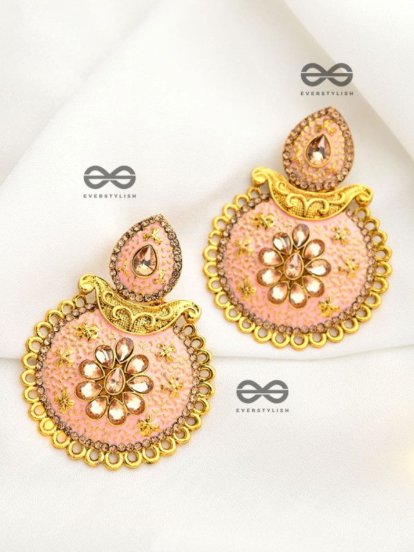 The Marvellous Meenakari Collection - Misha Earrings - Pink