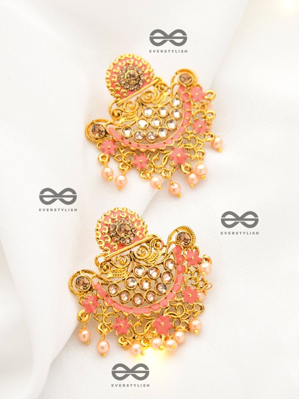 The Marvellous Meenakari Collection - Avani Earrings - Coral