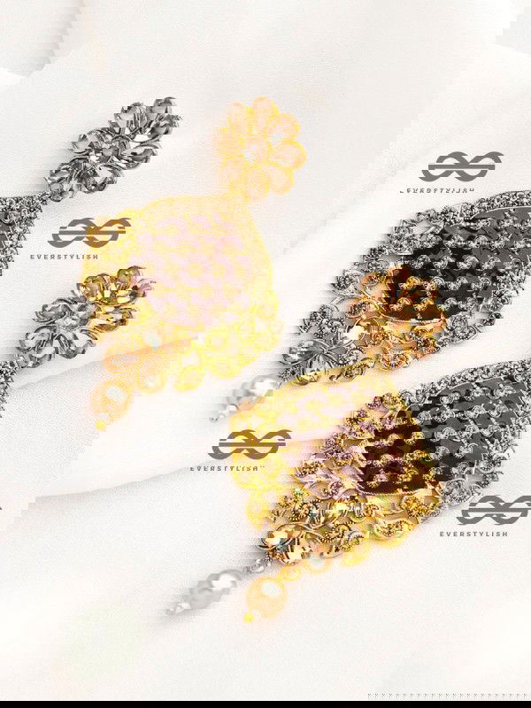 The Marvellous Meenakari Collection - Ruhi Earrings - Maroon-Pink