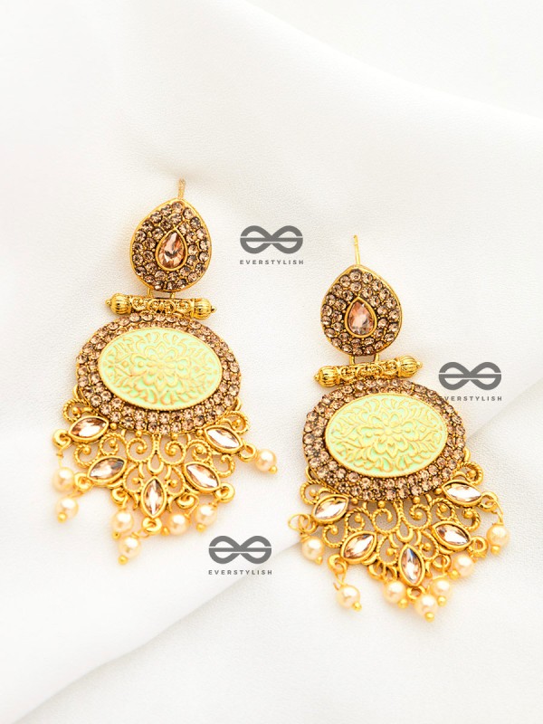 The Marvellous Meenakari Collection - Riva Earrings - Green