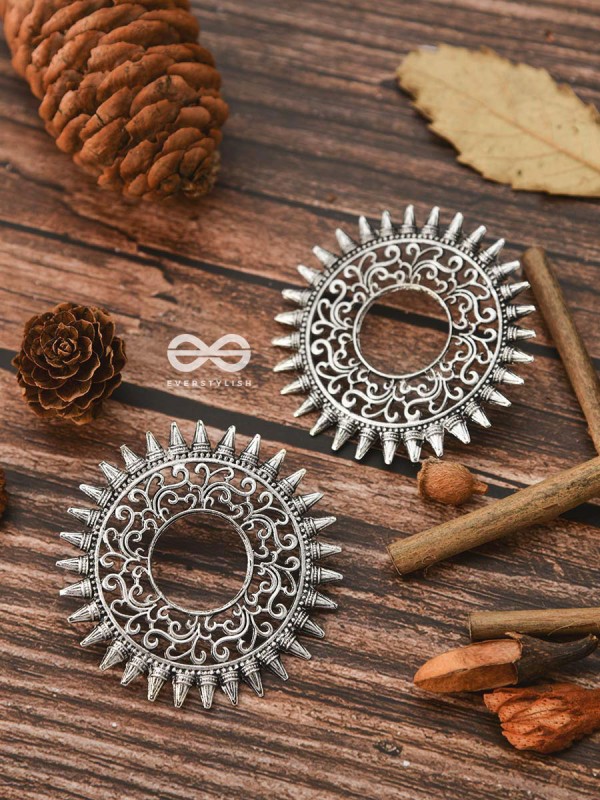 The Motif Sun Oxidised Boho Earrings