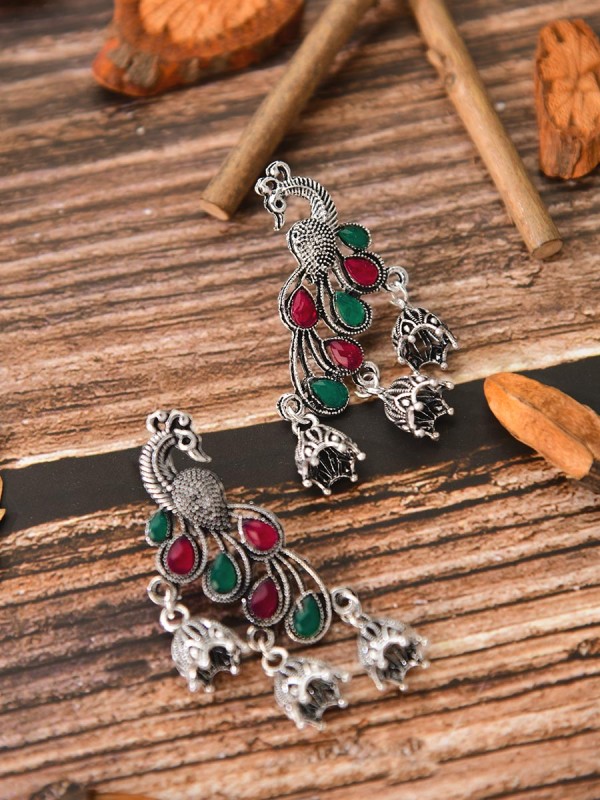 The Artistic Peacock Polki Style Earrings