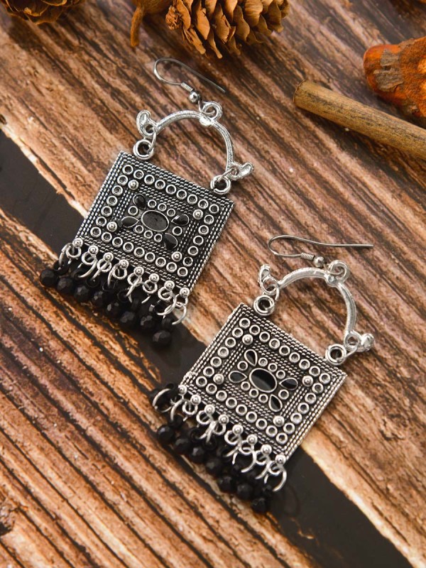 The Embellished Trunk - Oxidised Boho Earrings