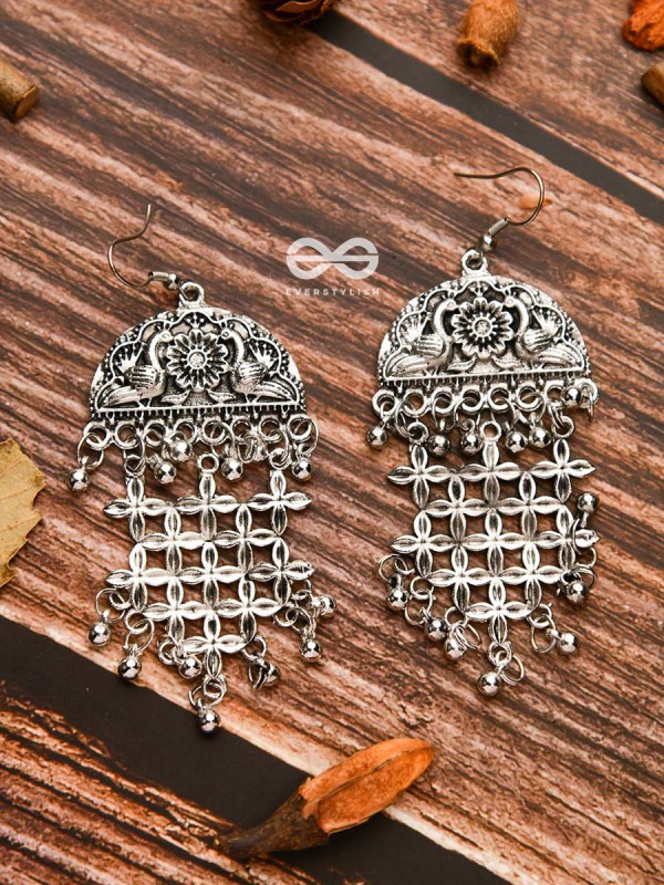The Artistic Intricacy - Oxidised Boho Earrings